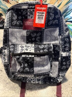 Wrangler Black & White Bandana Patchwork Backpack